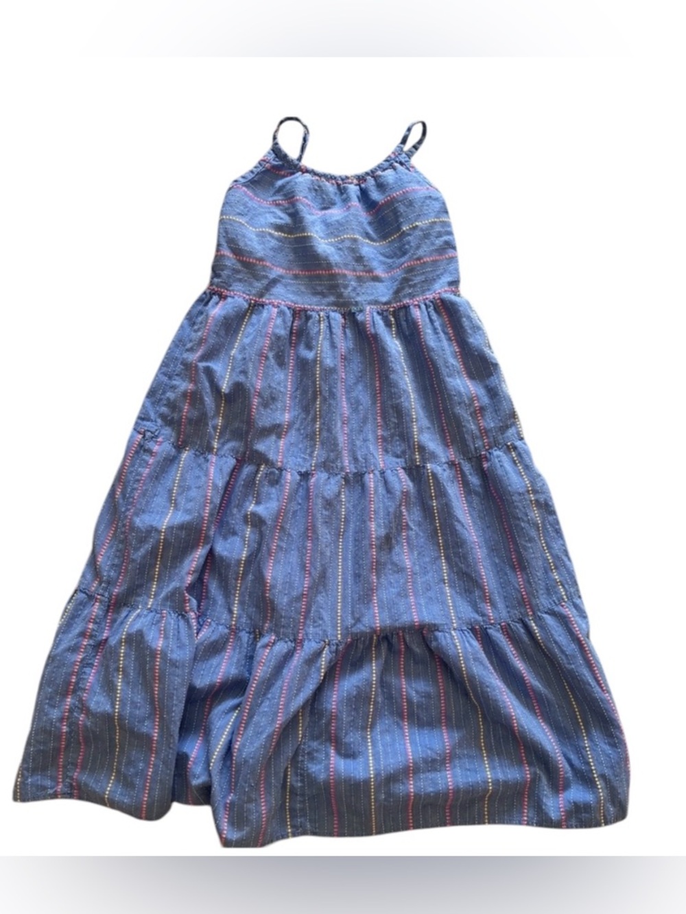 🎆🎇3for$9 Cat & Jack Blue Dress with Colorful Stitching